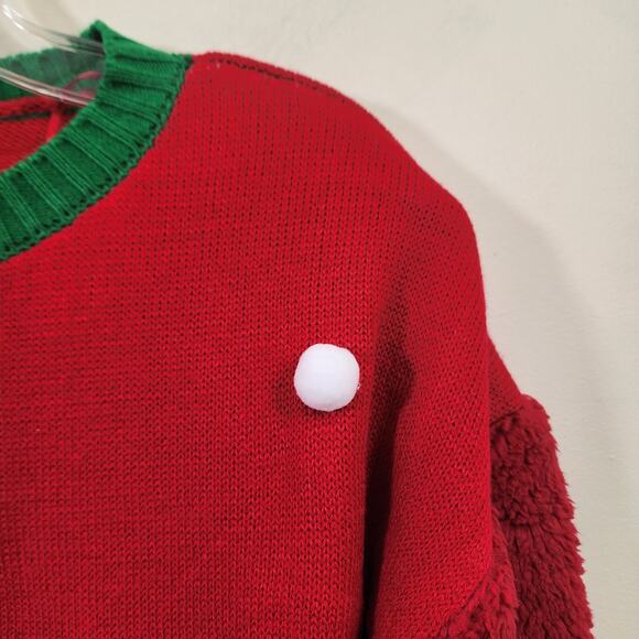 Joyland NWT Bahhh humbug sheep ugly Christmas sweater sherpa sleeves womans sz S - Picture 4 of 7
